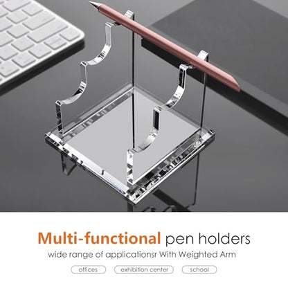 3 Tier Acrylic Pen Holder Display Stand, Fountain Pen Pencil Makeup Brush Rack, Ballpoint Pen Showholder, Paintbrush Drying Rack Organizer Desk for Home School Office or Store Use - style: 3 Tier