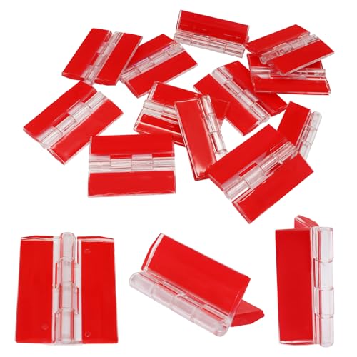 Hordion 12PCS Clear Acrylic Hinges Self Adhesive, Small Plastic Hinges 35x45mm Foldable Hinge Tools for Cabinet Aquarium Lid Glass Furniture DIY Display Stand - size: 35x45mm