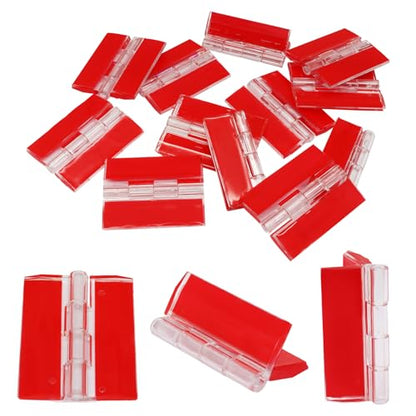 Hordion 12PCS Clear Acrylic Hinges Self Adhesive, Small Plastic Hinges 35x45mm Foldable Hinge Tools for Cabinet Aquarium Lid Glass Furniture DIY Display Stand - size: 35x45mm
