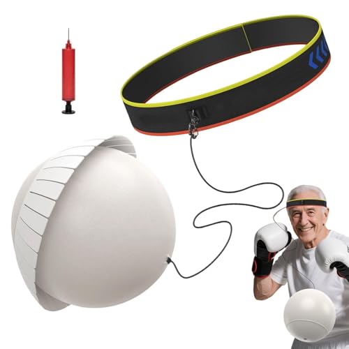 Reflex Ball Adjustable Punching Equipment | Reflex Ball Boxing for Boys Teen Training Kids Sports Home Workout Gym Outdoor - color: White