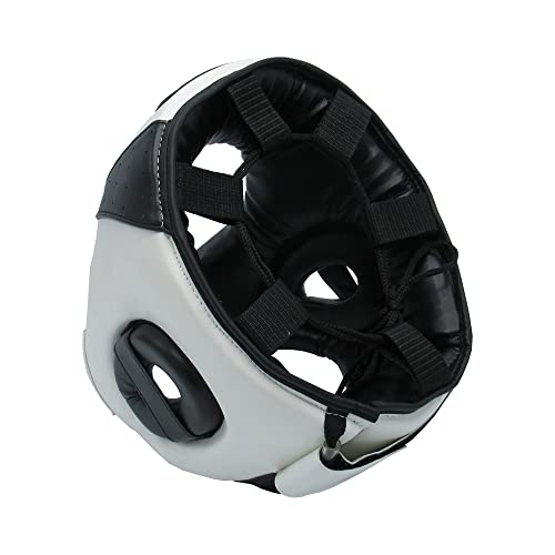 TMA Adult Headgear for Boxing, MMA Training and Kickboxing, Helmet for Sparring, Muay Thai and Taekwondo - color: White