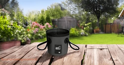 BANCHELLE Collapsible Bucket Water Container Portable Folding Camp Wash Basin for Outdoor Traveling Hiking Fishing Car Washing Gardening Camping 2 PCS - color: Black