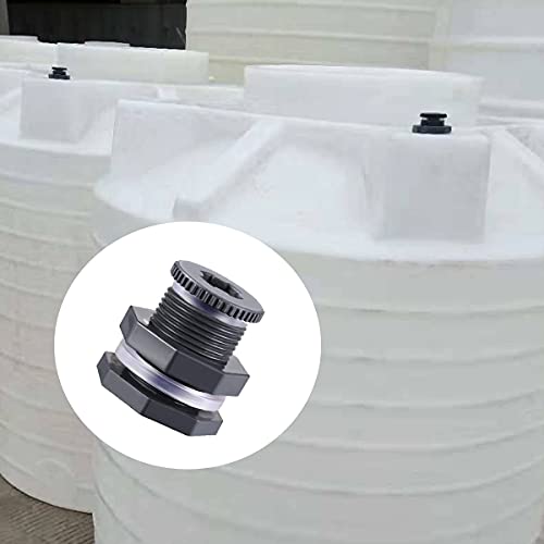 4PCS PVC Bulkhead Fitting 3/4 Inch with Plugs,water Pipe Connector,(21-38mm) Hose Clamps Kit,Water Tank Connector Adapter,Thru-Bulk Pipe Fitting for Rain Barrels,Water Tanks,Pools(Grey) H-07 - style: 4Pcs 3/4inch kit