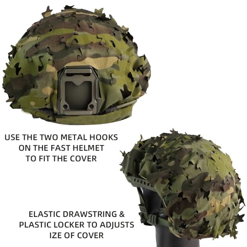 Tactical Helmet Cover Breathable Mesh Camo Camouflage Helmet Cover Great for Tactical Military Gear Combat Fast Helmet - color: DW