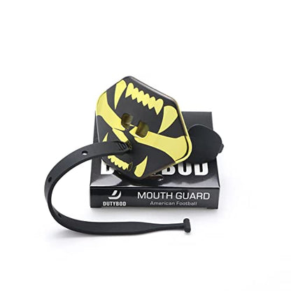 Football Mouth Guard Double Braces Mouth Guard Upper and Lower Teeth Protection Mouth Guard No Boil-Instant Fit for Youth and Adults(Yellow) - color: Yellow