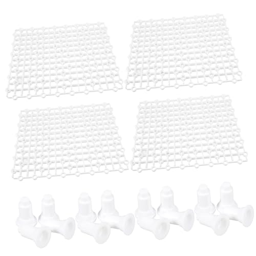 HANABASS 4pcs Aquarium Divider Boards Reusable Fish Tank Bottom Plate Grid Flexible Splicing Design Material for Fish Separation and Filtration Pegs Included