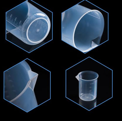 8Pcs 1.7 Oz Transparent Lab Measuring Cup 50ml Liquid Measuring Plastic Graduated Beaker Transparent for Lab Kitchen liquids (8pcs-50ml/1.7oz)