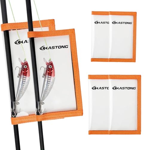 Clear PVC Fishing Lure Wraps 4/10 Pack See-through Lure Covers Durable Fishing Hook Bait Storage Protectors Keeps Children, Pets and Fishermen from Sharp Hook 2 Size (4Pcs(2M+2L), Orange) - color: Orange, style: 4pcs(2m+2l)