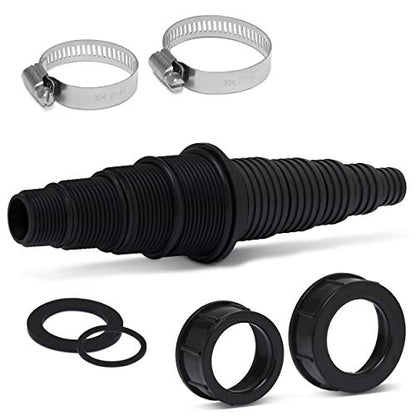 Pond Tubing Pump Fitting, 30 Configurations, Works with Most Pumps, Fish Safe, Black