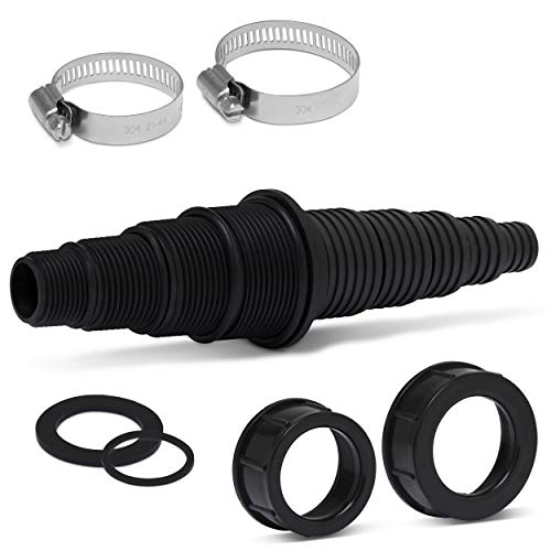 Pond Tubing Pump Fitting, 30 Configurations, Works with Most Pumps, Fish Safe, Black