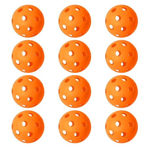 GSE Plastic Practice Baseballs, Hollow Airflow Softballs Training | 26-Holes Lightweight Balls, for Pitching, Batting, Catching for All Skill Levels, for Indoor & Outdoor Games, 2.75", 0.9 oz - color: Orange, style: 12-PACK