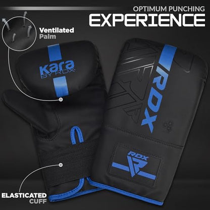 RDX Bag Gloves Boxing Punching Mitts, Maya Hide Leather, Padding, Ventilated Palm, MMA Heavy Punch Training, Muay Thai Kickboxing Focus Pads Double End Speed Ball Workout, Adult Men Women - color: Blue