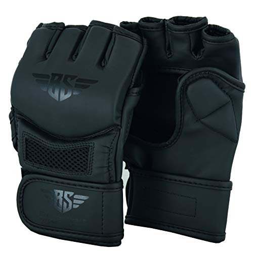 MMA Gloves, UFC Kickboxing Gloves, MMA Sparring Gloves, MMA Training Equipment, Fighting Gloves for Mixed Martial-Arts, MMA Training Gloves Adults Men & Women by BeSmart - color: Matte Black Mesh, size: X-Large