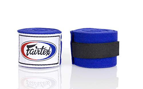 Fairtex HW2 Elastic Cotton Handwraps, 120' and 180" Full Length Hand Wraps-Many Colors - color: Blue, size: 180"