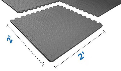 BalanceFrom Puzzle Exercise Mat 3/4" Thick, EVA Interlocking Foam Floor - color: Grey, style: 3/4" Thick, 24 Square Feet