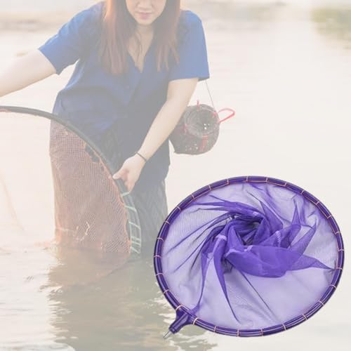 Menolana Fishing Net Fish Landing Nets Boating Freshwater Lightweight Easy Storage Soft Foldable Fast Fishing Landing Net - color: Purple S