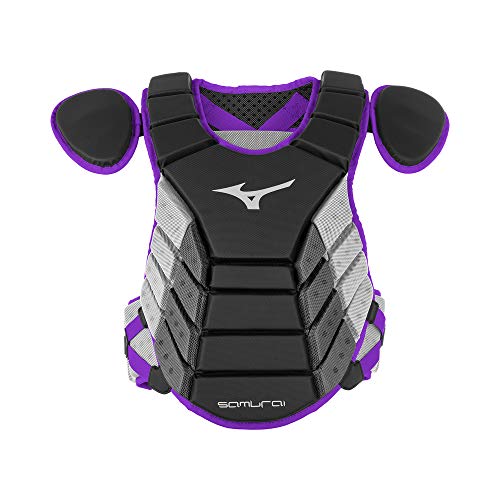 Mizuno Mizuno Samurai Baseball Chest Protector - color: Black/Purple, size: 15"