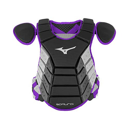 Mizuno Mizuno Samurai Baseball Chest Protector - color: Black/Purple, size: 15"