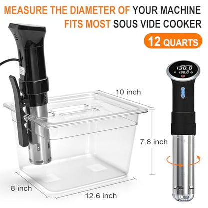 Sous Vide Container 12 Quart With Lid,BPA Free Complete Accessories For Anova and Most Sous Vide Cookers,Anova Container Kit - color: Sous Vide Container-without accessories