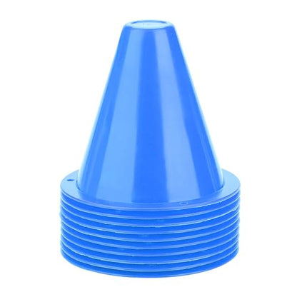 10pcs Football Cones Soccer Training Discs Football Marker Poles Flat Square Bottom Stackable for Soccer Training - color: Blue