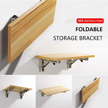 Storystore Folding Shelf Brackets - 10 Inch Heavy Duty Stainless Steel Collapsible Shelf Bracket for Bench Table, Space Saving DIY Bracket (4PCS) - size: 10 Inch 4PCS