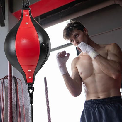 Boxing Speed Bag Portable Adjustable PU Leather Core Training Coordination