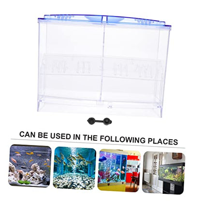 BESPORTBLE Transparent Fish Breeding Box with Suction Cups Double Layer Isolation Tank for Fry Hatching Easy Install Aquarium Breeder for Betta and Shrimp Durable Design with Feeding Access