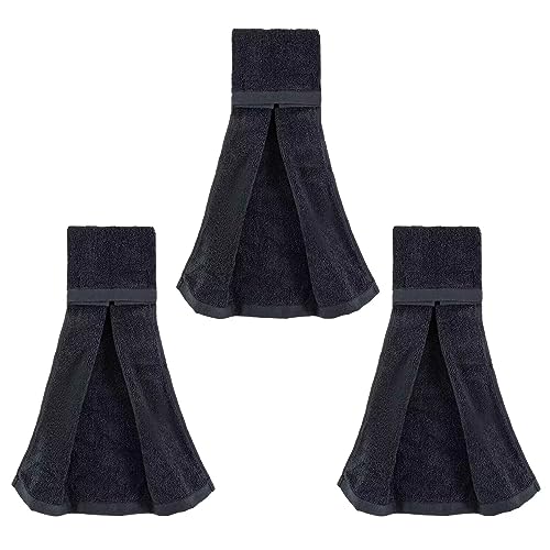 Qchengsan Football Towel Quarterback,Cotton Football Towel Youth,Softball Football Field Hand Towels,Sports Sweat Towels for Gym,Golf, Yoga,Football Accessories Gifts - color: Black/3 Pack