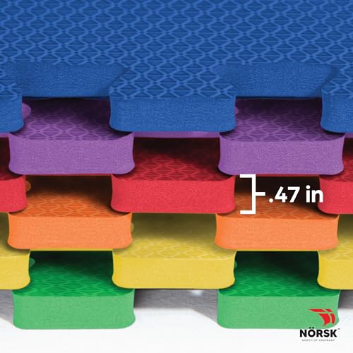 Norsk Reversible EVA Foam Play Mats, Rainbow Pack, 18-Pack