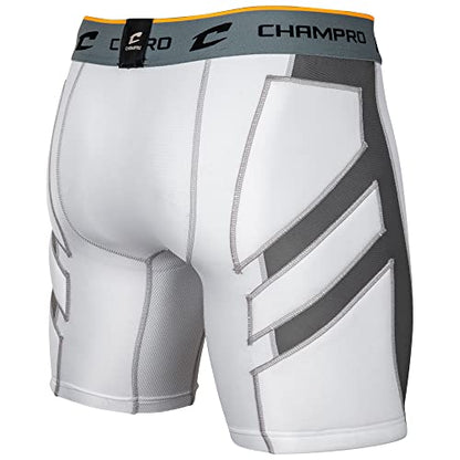 Champro Unisex-Adult Wind-up Compression Sliding Shorts with CupWind Up Compression Polyester/Spandex Sliding Short w/Cup - size: XX-Large