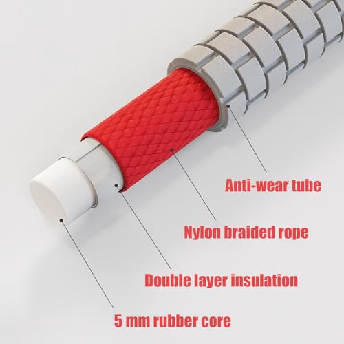 30 FT Long Jump Rope for Kids Adults,Double Dutch Jump Rope,Adjustable Skipping Ropes with High-strength Nylon Braided Rope Core,360°Rotation Not Entangled,Long Enough for 6-10 Jumpers.