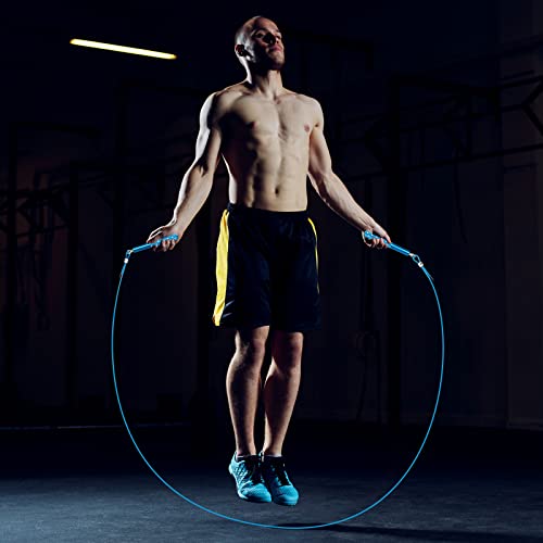 Jump Rope, Wastou Speed Jumping Rope for Training Fitness Exercise, Adjustable Adults Workout Skipping Rope for Men, Women, Kids, Girls - color: Blue-B