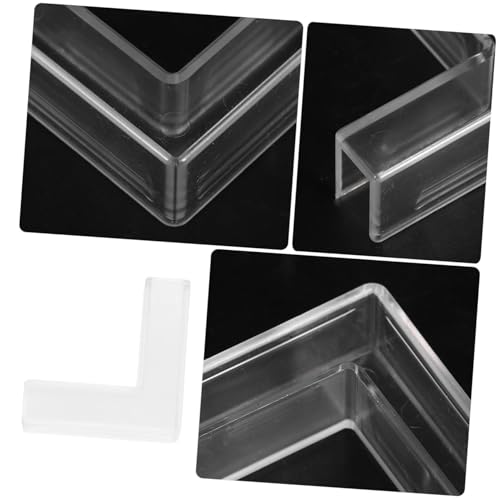 Garneck 10pcs Plastic Glass Clamps for Aquariums and Showcases Shaped Fixing Clip for Glass Panels Easy Installation and Support for Displays