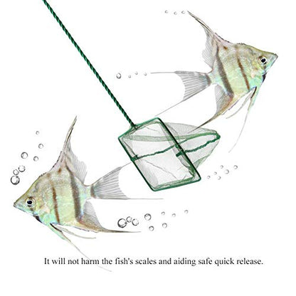 Aquarium Net,Fish Landing Net, Aquarium Fish Net Long Handle Aquarium Fish Fishing Net Portable Green Fishbowl Fishing Landing Net Floating Objects Clean Tools(6 inch)