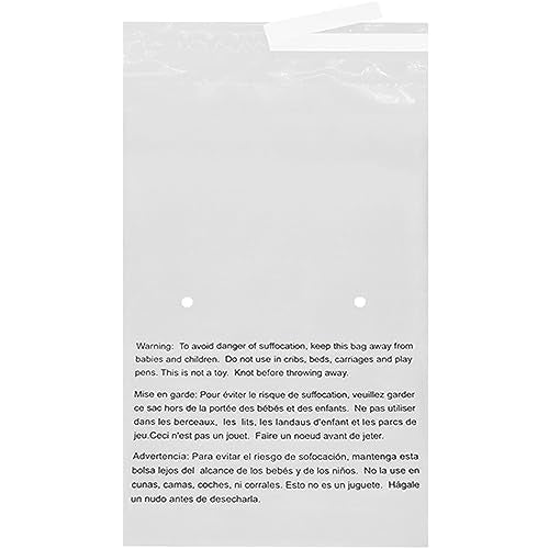 EcoSwift - 19” X 24” (25 Count) Self Seal Clear Poly Bags with Suffocation Warning for Packaging, Shipping - Permanent Adhesive