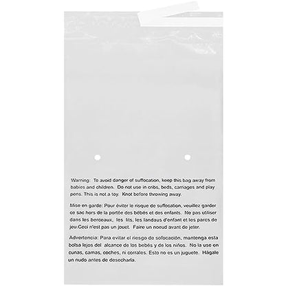 EcoSwift - 19” X 24” (25 Count) Self Seal Clear Poly Bags with Suffocation Warning for Packaging, Shipping - Permanent Adhesive