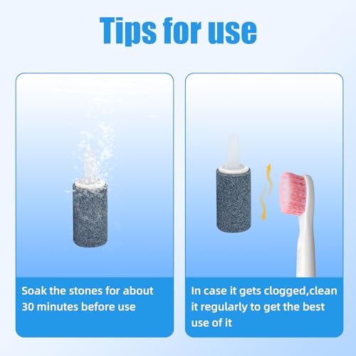 AQUANEAT Aquarium Air Stones 1 inch 12 Pack, Bubble Stone, Aerator Bubble Diffuser, Air Pump Accessories for Aquariums, Fish Tanks, and Hydroponics