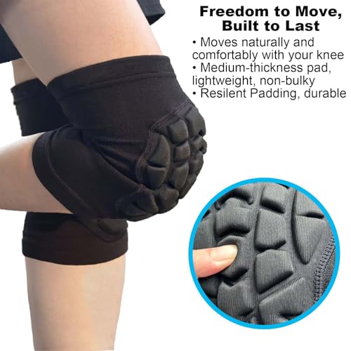 Knee Pads for Wrestling Men Women - Lightweight & Elastic Sleeves, Black L - size: Large