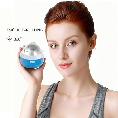 iECO Massage Ice Roller Ball Cold & Heat Therapy Plantar Fasciitis Roller - color: Blue & White