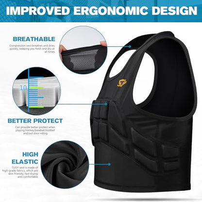 Women Padded Compression Vest, Impact Vest for Women, Chest Breast Rib Protection Vest for Sports, Karate, Football, Basketball - size: Medium, style: Impact Padded Vest