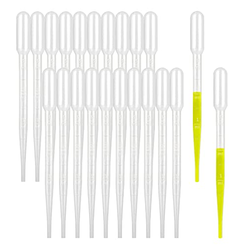 200PCS 3ml Disposable Plastic Transfer Pipettes, Calibrated Dropper Suitable for Science Laboratory, DIY Art - size: 3 ML