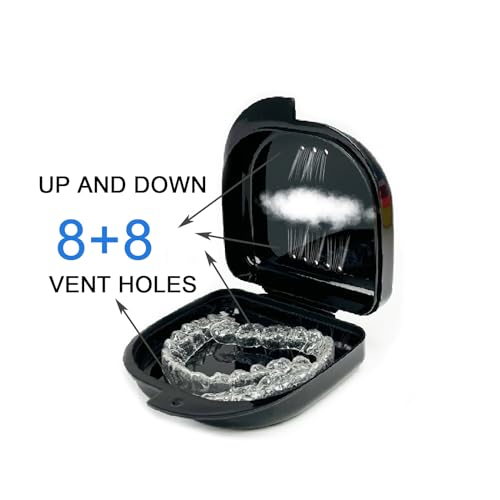 10 Pack Retainer Case,Dental Retainer Box with Vent Holes - color: Black