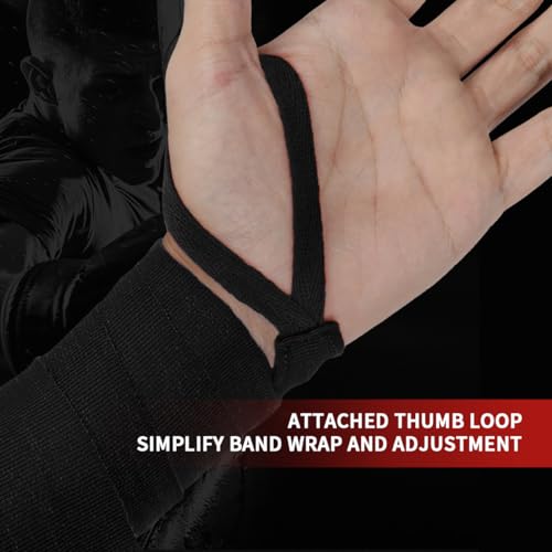 Flex Boxing Hand Wraps - 236 Inch/6M Extra Long for Premium Protection and Ultimate Performance - color: Black
