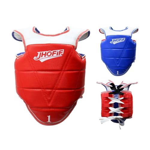 Martial Arts Chest Guard - Boxing Body Protector, Reversible Taekwondo Sparring Gear with Adjustable Straps, High-Density Foam Padding for MMA/Karate Training - size: 3