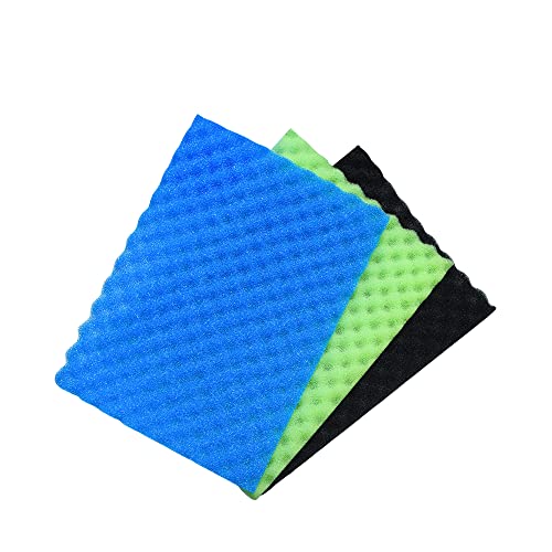 Aquarium Filter Media Bio Sponge Pad 16 x 12 x 1 inch, Fish Pond Foam Filter 20/30/40 ppi Set 3
