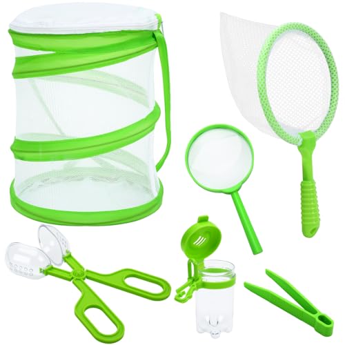 DECYOOL 7 Piece Insect Catcher Kit, Complete Explorer Set with Storage Box, Outdoor Butterfly Catching for Nature Exploration Camping Adventure