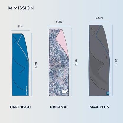 MISSION Max Plus Cooling Towel- Soft, Durable Microfiber - Cools Up to 3 Hours - UPF 50 Sun Protection - Machine Washable - color: Black Tango Red