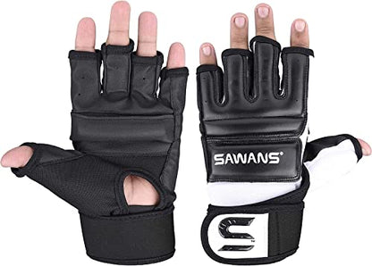 SAWANS Punch Bag Boxing Gloves Karate Mitts MMA Body Combat Taekwondo Training Martial Art Fighting Grappling Muay Thai - size: Small