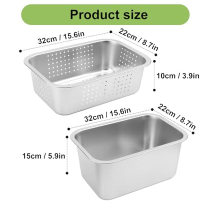 2 Set (4 Pack) Stainless Steel Sprouting Tray, 13 x 9 inches Stainless Steel Germination Trays for Indoor Microgreens, Broccoli Sprouts & Wheatgrass - size: 2 Set Silver