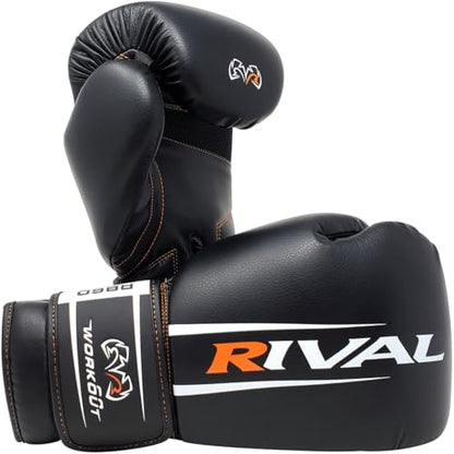 RIVAL Boxing RB60 2.0 Workout Bag Gloves, Hook and Loop Closure - Breathable Mesh Palm, Soft Inner Lining, and Pre-Formed Pro Fit - size: Medium